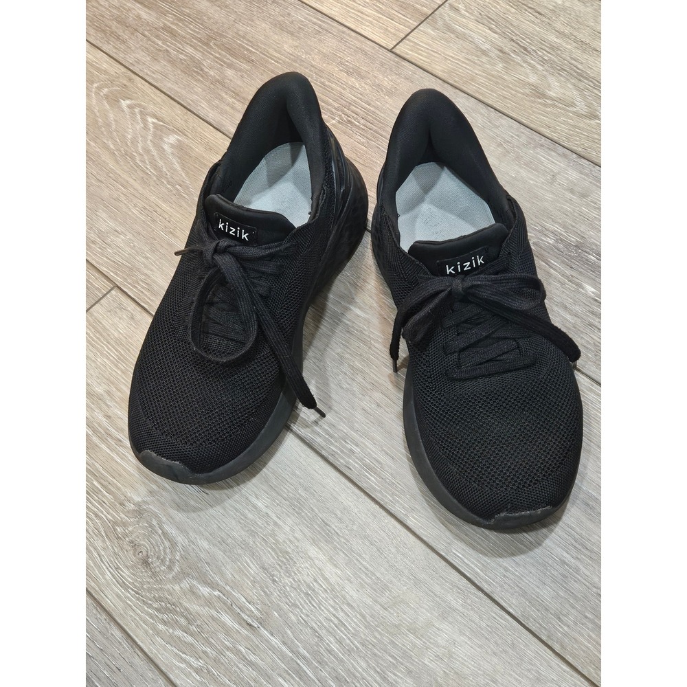 Kizik Lima Hands Free Slip On Sneakers Triple Black Knit Women Size 7.5 Mens 6